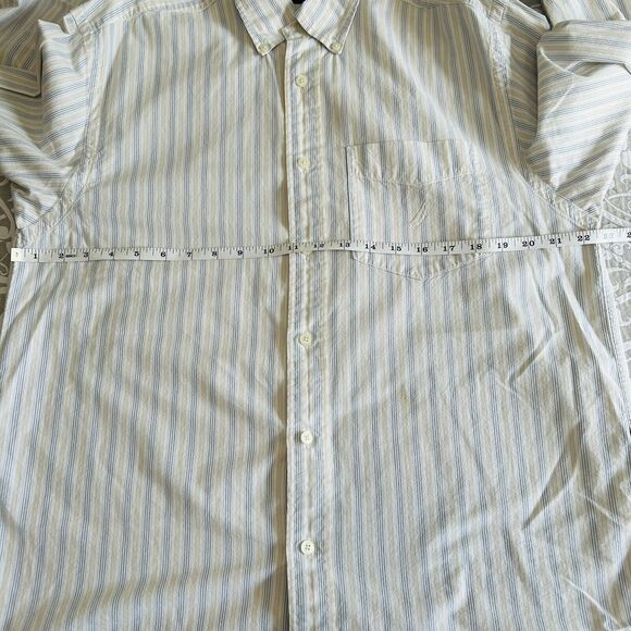 Nautica Button Up Shirt Men Medium Multi Vertical Stripe Cotton Logo Classic - Picture 5 of 12